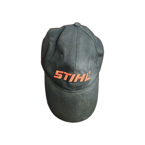 STIHL Iconic Snapback Hat Cap - Black Orange Adjustable Embroidered Logo - Picture 1 of 4